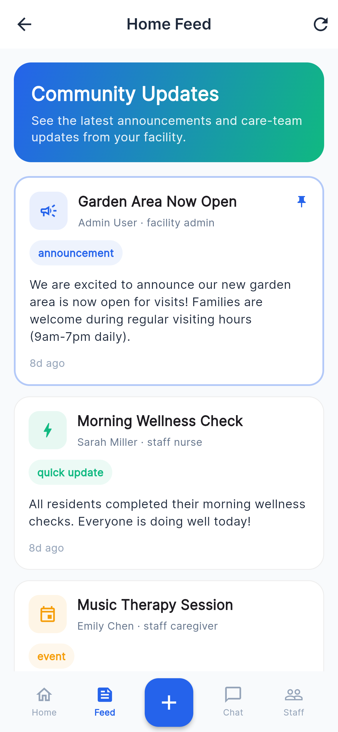 Tap Family staff task queue screenshot